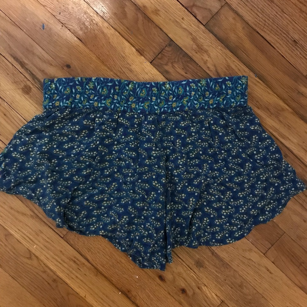 Blue floral shorts